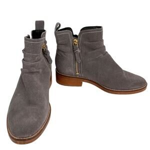 Cole Haan Harrington Ankle Boots Storm Cloud Gray Suede 6.5 W12842